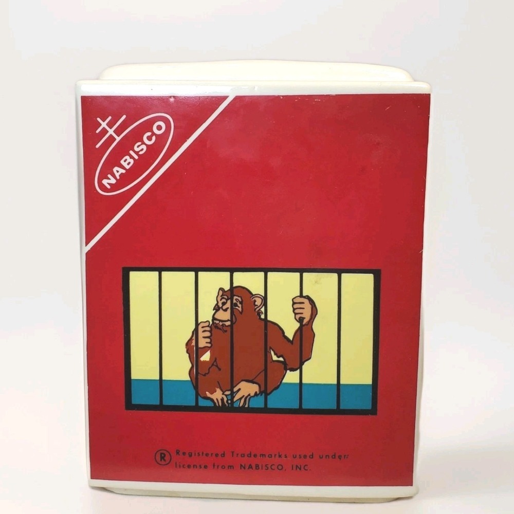 Vintage Barnum's Animal Crackers Cookie Jar Clown Circus 1972 Nabisco NO‎ LID - Picture 4 of 7